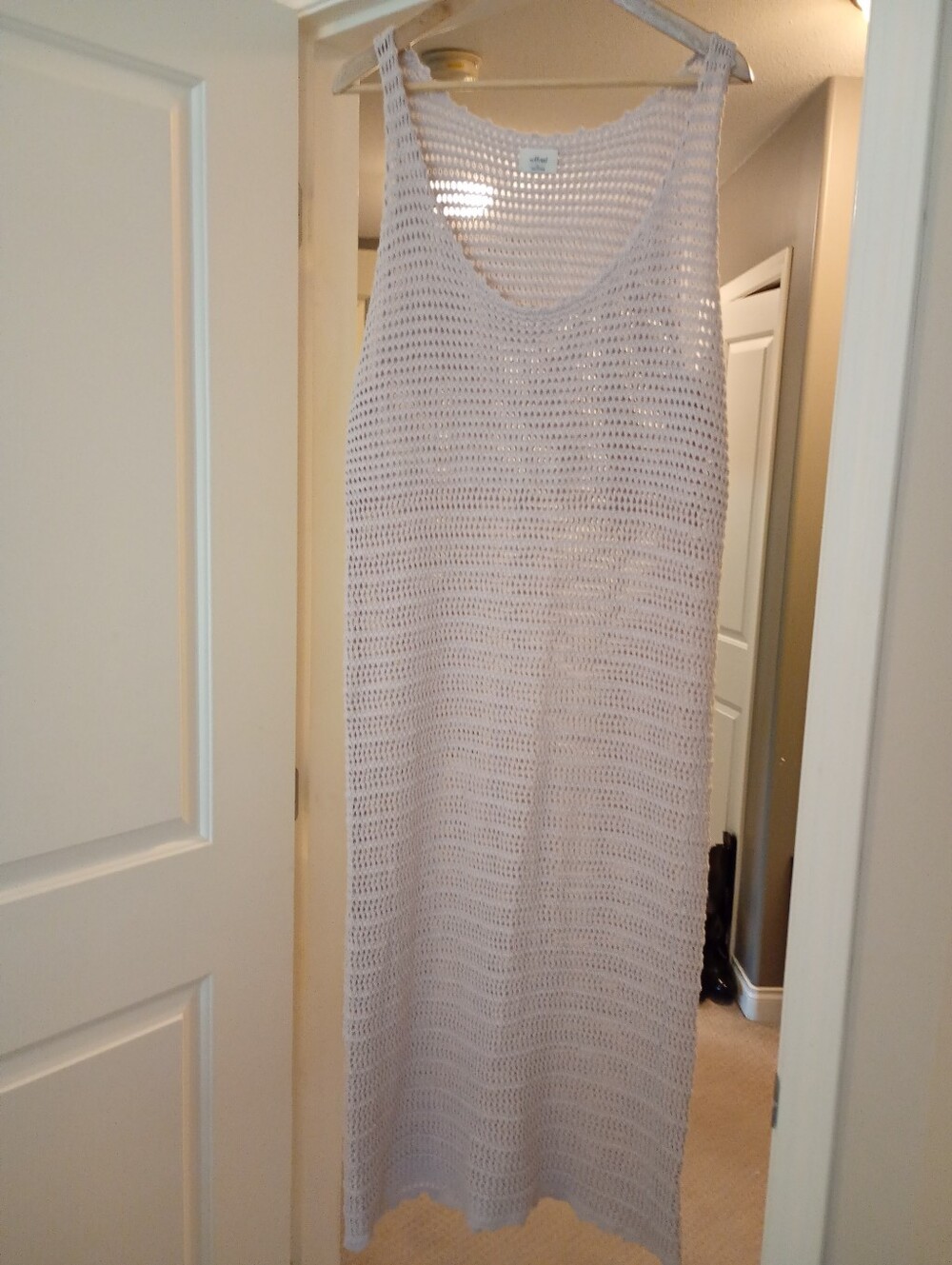 Wilfred ~Crochet Tank Maxi Light Tan Dress (XL)